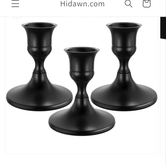 matte black metal candle stick taper holders - Picture 4 of 4